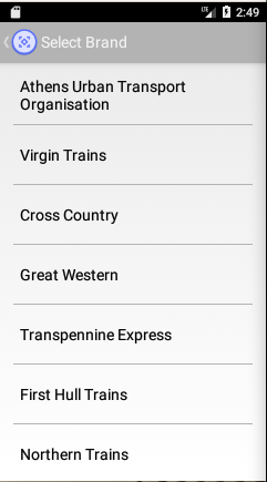 Inspect app showing list of TOCs