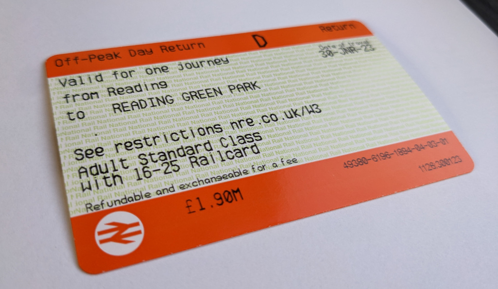 a National Rail paper ticket
