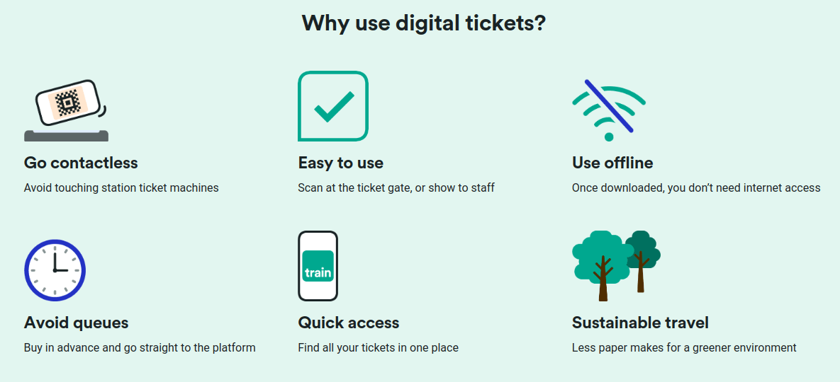 promotional material about the benefits of mobile ticketing